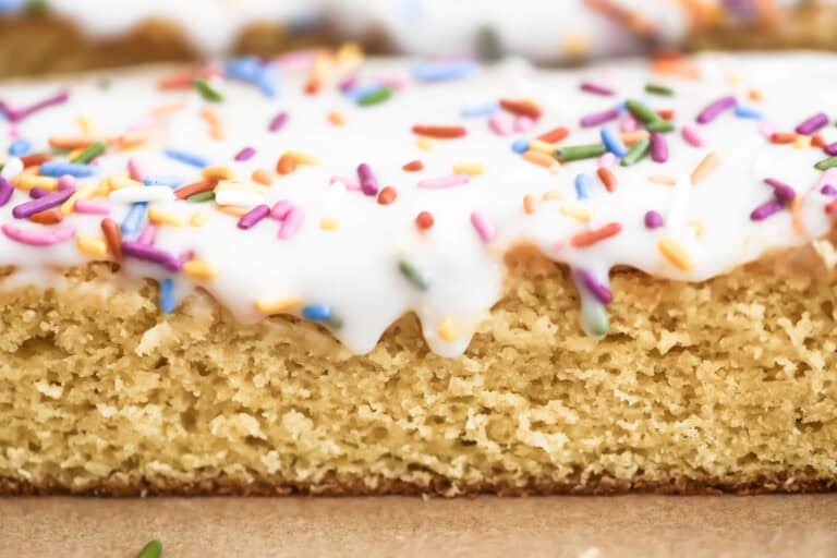 British School Cake with Sprinkles and Custard • BakeOff Recipe!
