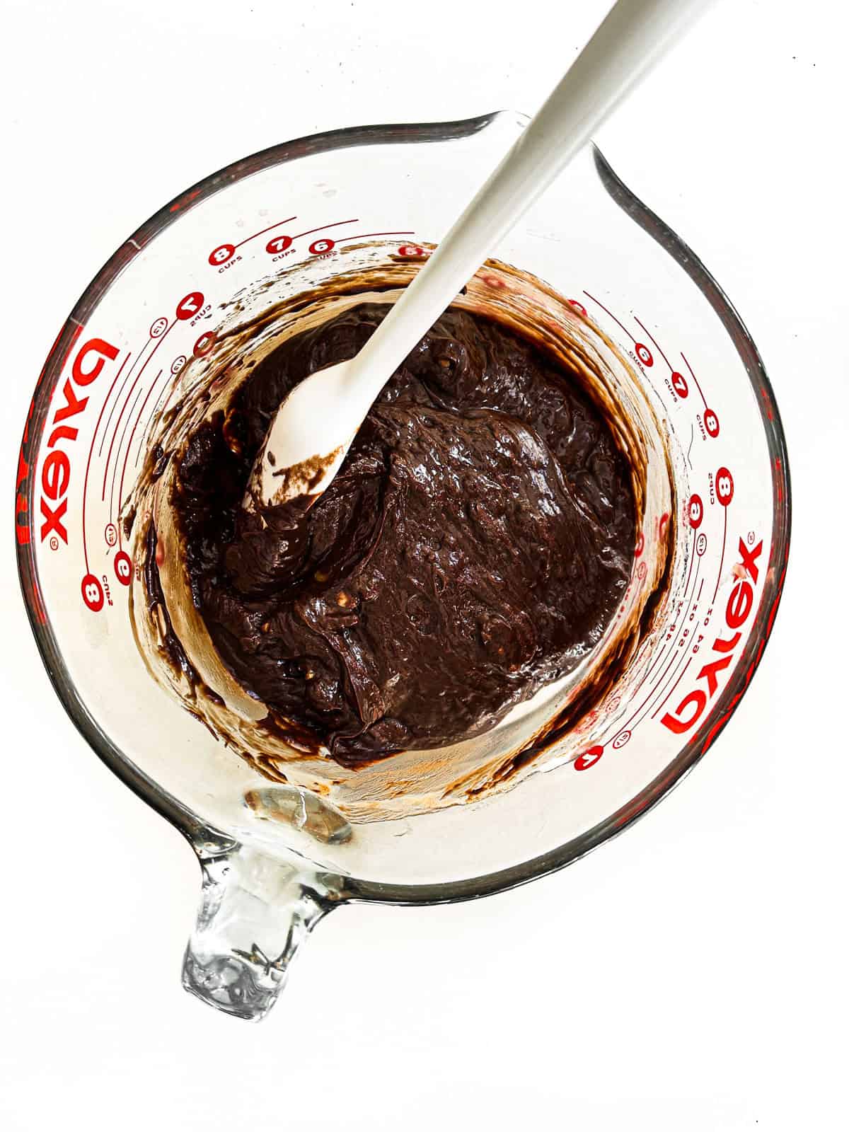 Stirring melted microwave fudge