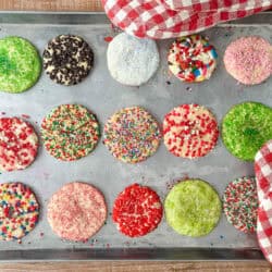 Swedish sugar cookies on a baking sheet.