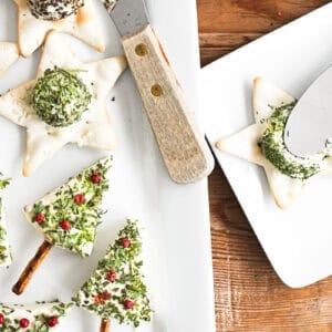 easy holiday cheese appetizers on a plate