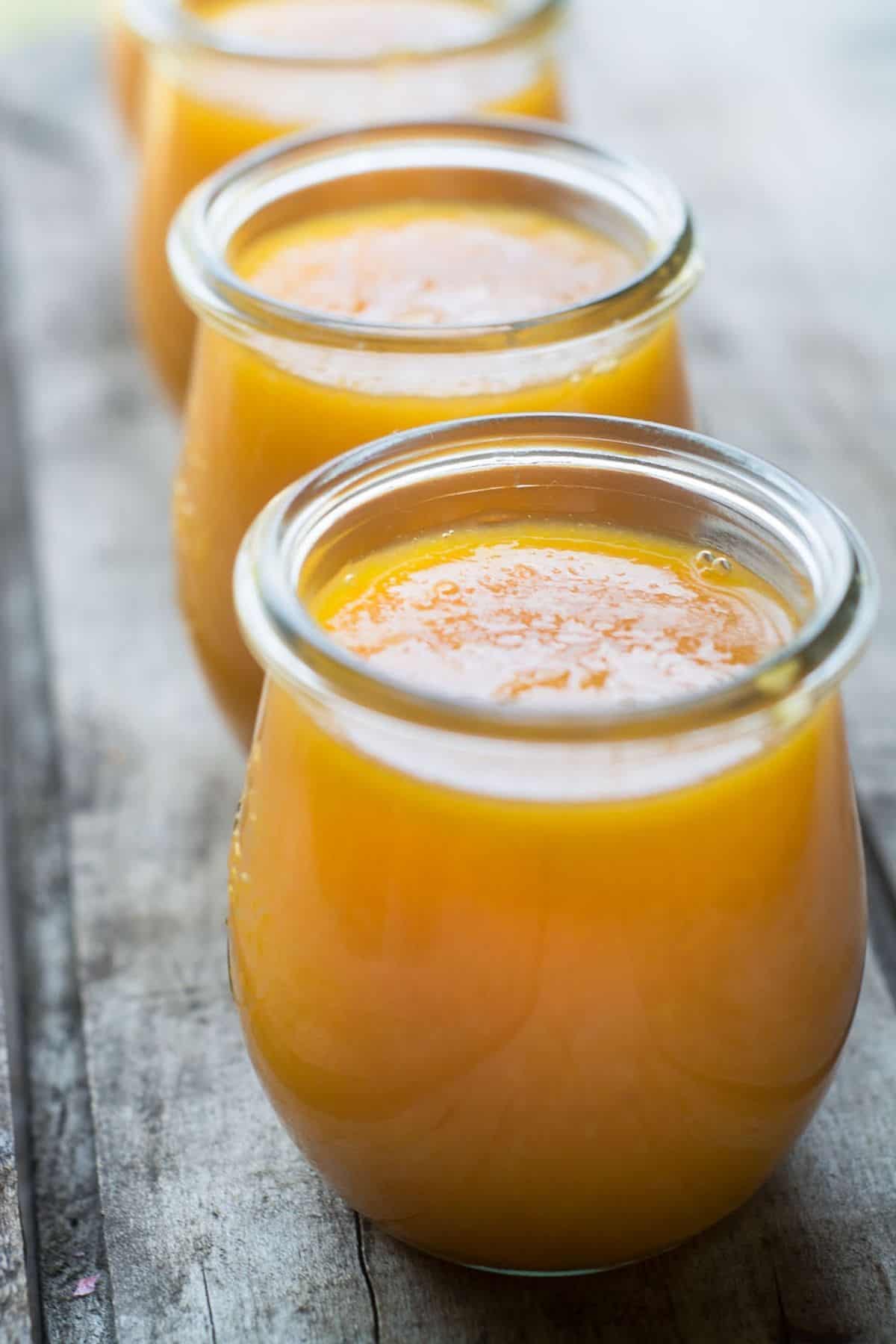 clementine jam in small Weck tulip jars