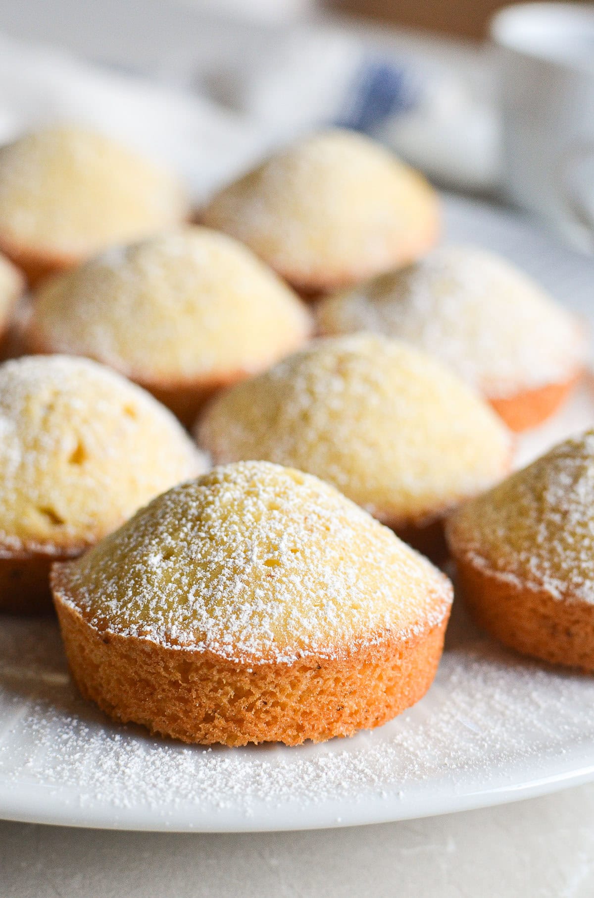 madeleine muffins on a platter.