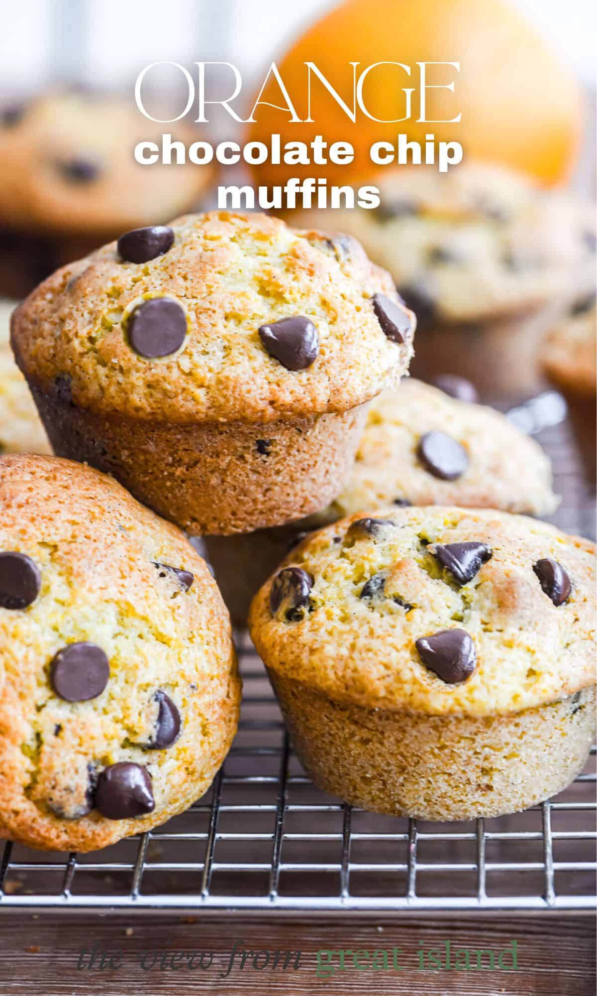 orange chocolate chip muffins pin