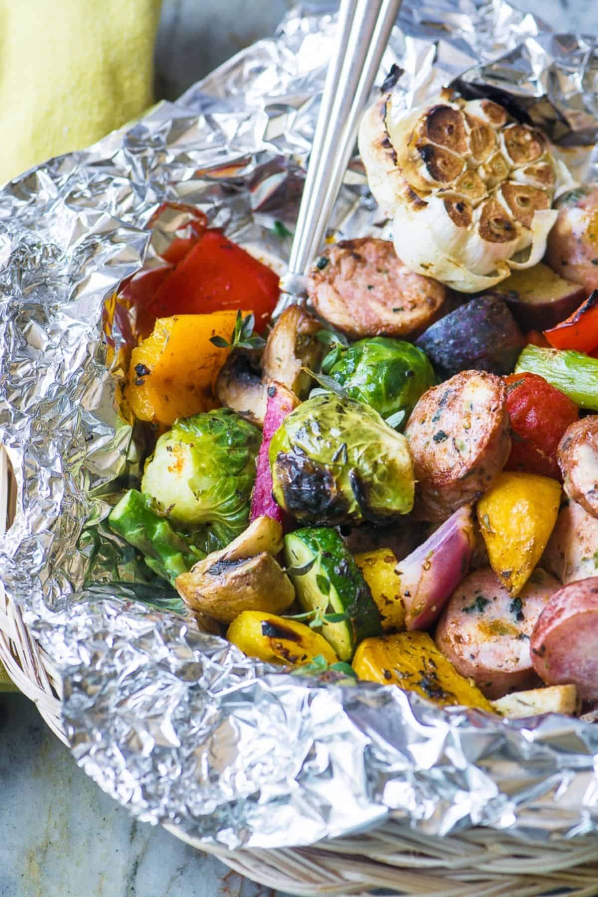 aluminum foil dinner packets for the grill..
