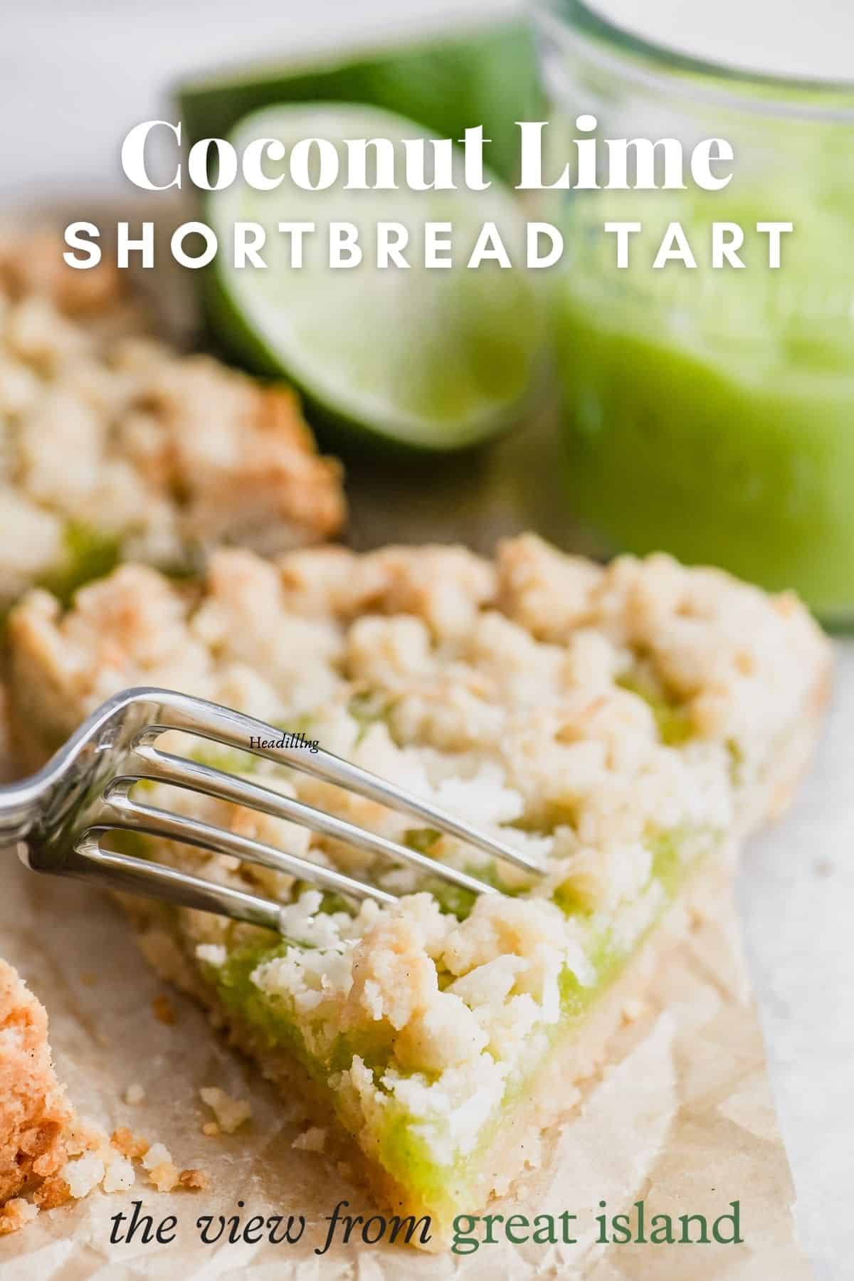 coconut lime shortbread tart pin