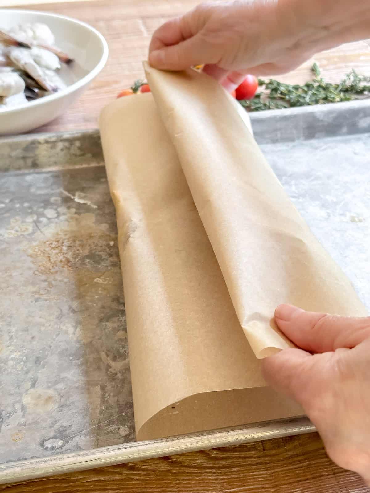 wrapping shrimp packet step 3