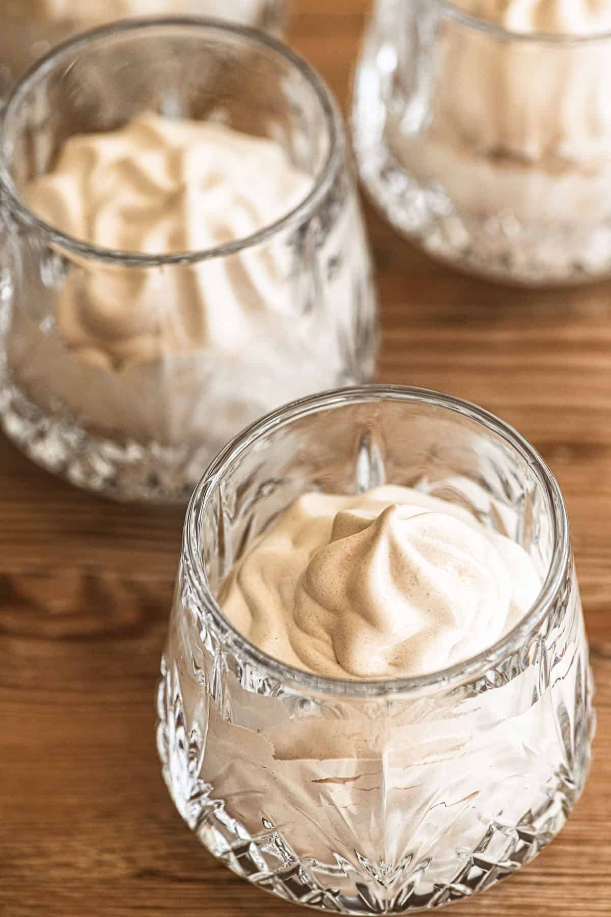 Bailey's Irish Cream Mousse in Dublin cut glass whiskey glasses.