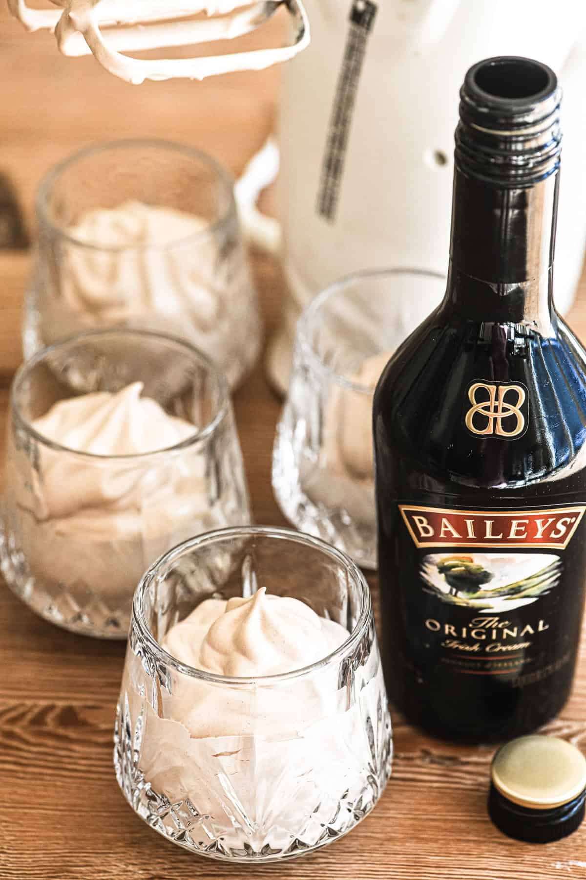 Bailey's Irish Cream Mousse in Dublin whiskey glasses.