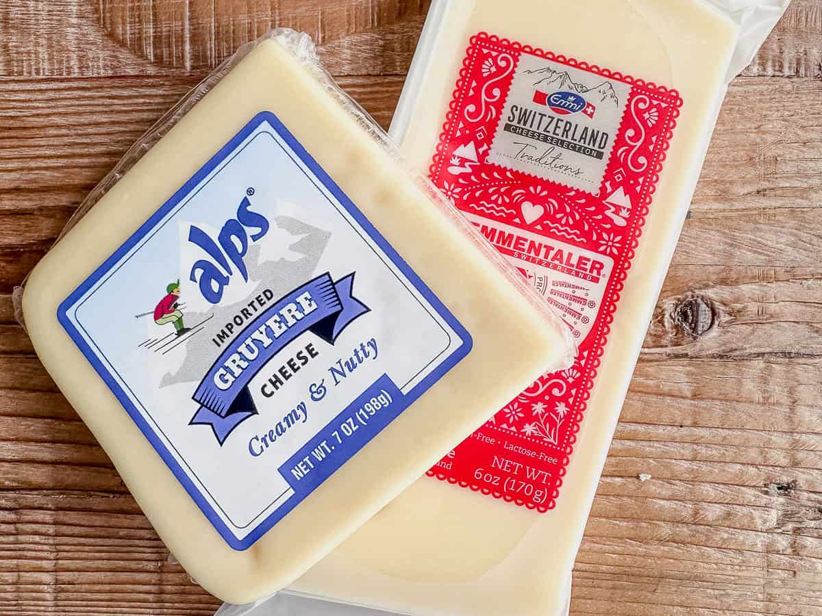 Swiss cheeses best for cheese fondue and cheese fondue soup.