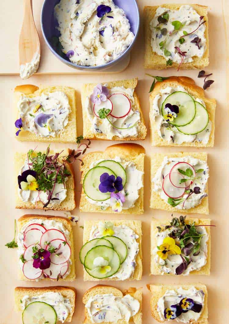viola tea sandwiches