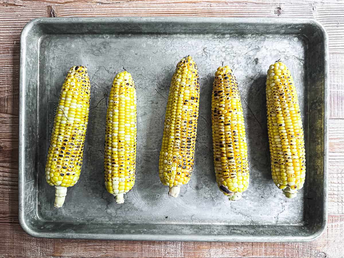 Oven roasted corn on the cob.