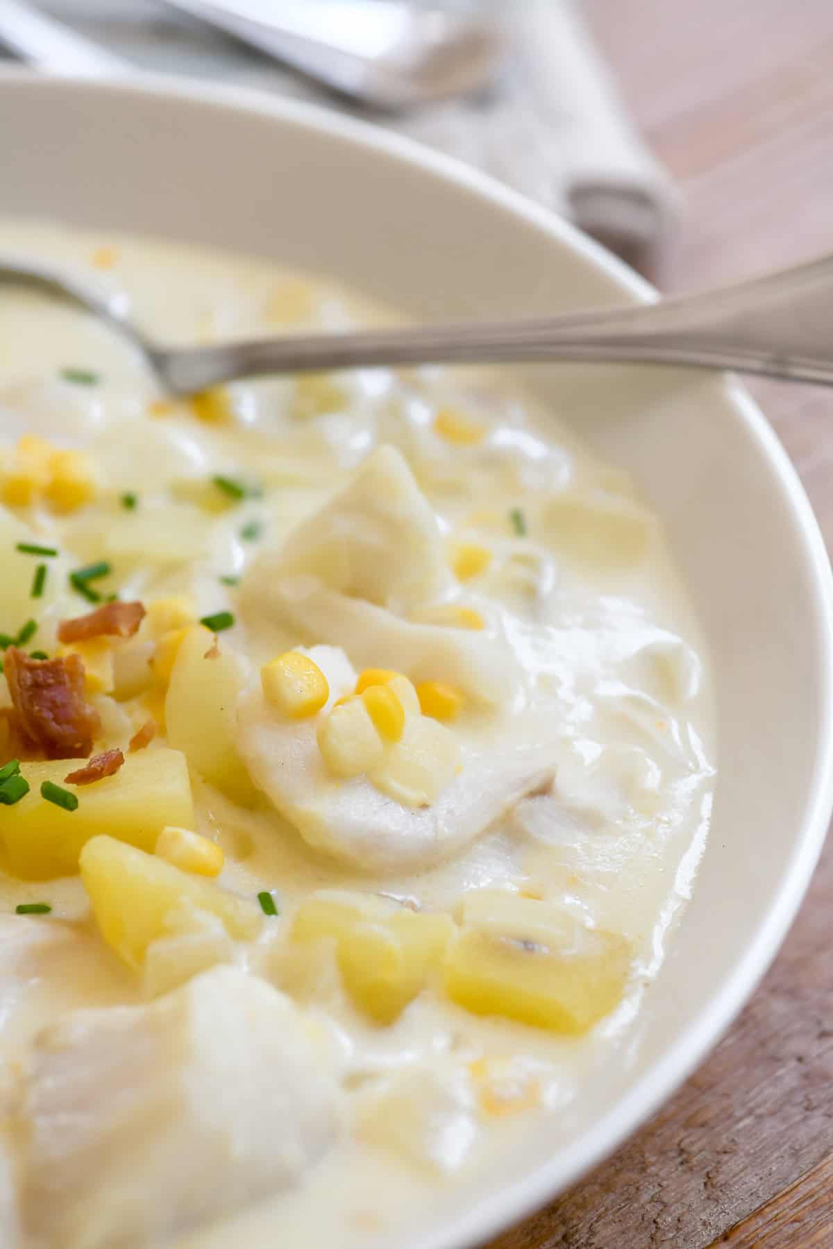 Creamy New England Fish Chowder.