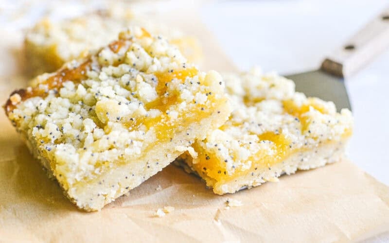 lemon poppy seed bars, just sliced.