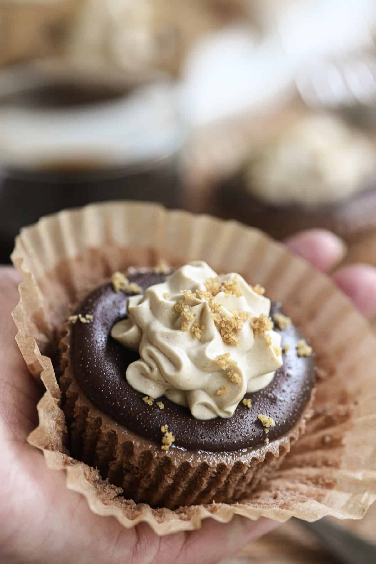 My mini mocha cheesecakes can fit in the palm of your hand!