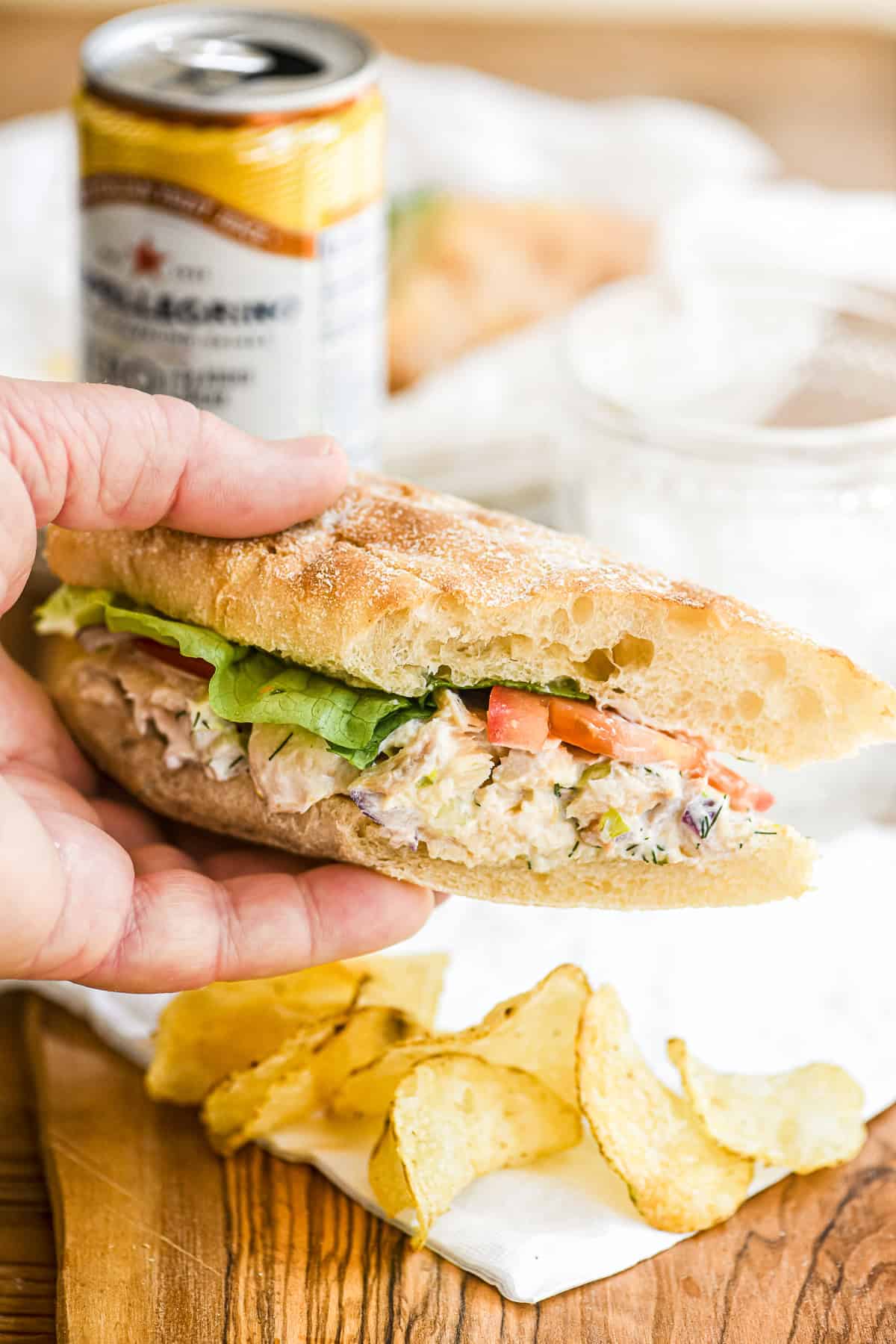 Man holding a smoked trout salad