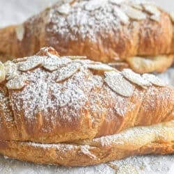 almond croissants with frangipane filling,