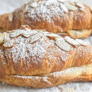 almond croissants with frangipane filling,