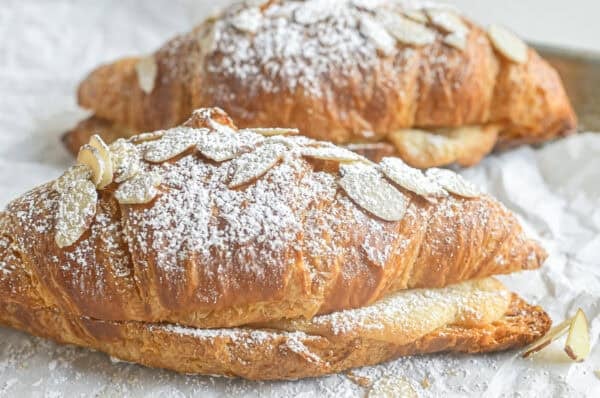 almond croissants with frangipane filling,
