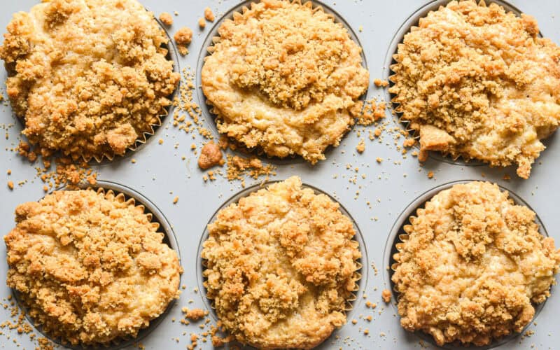 mini apple crumb cakes.