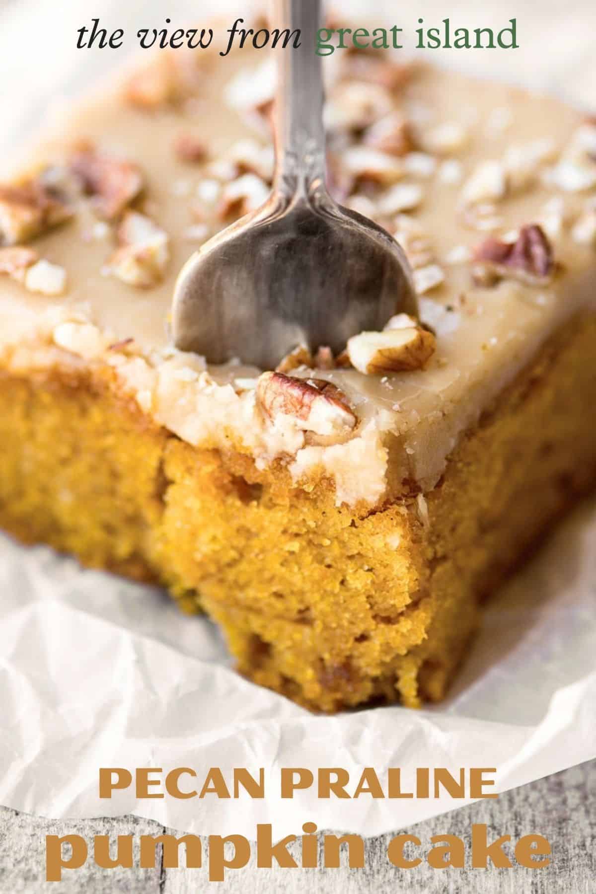 pecan praline pumpkin cake pin.