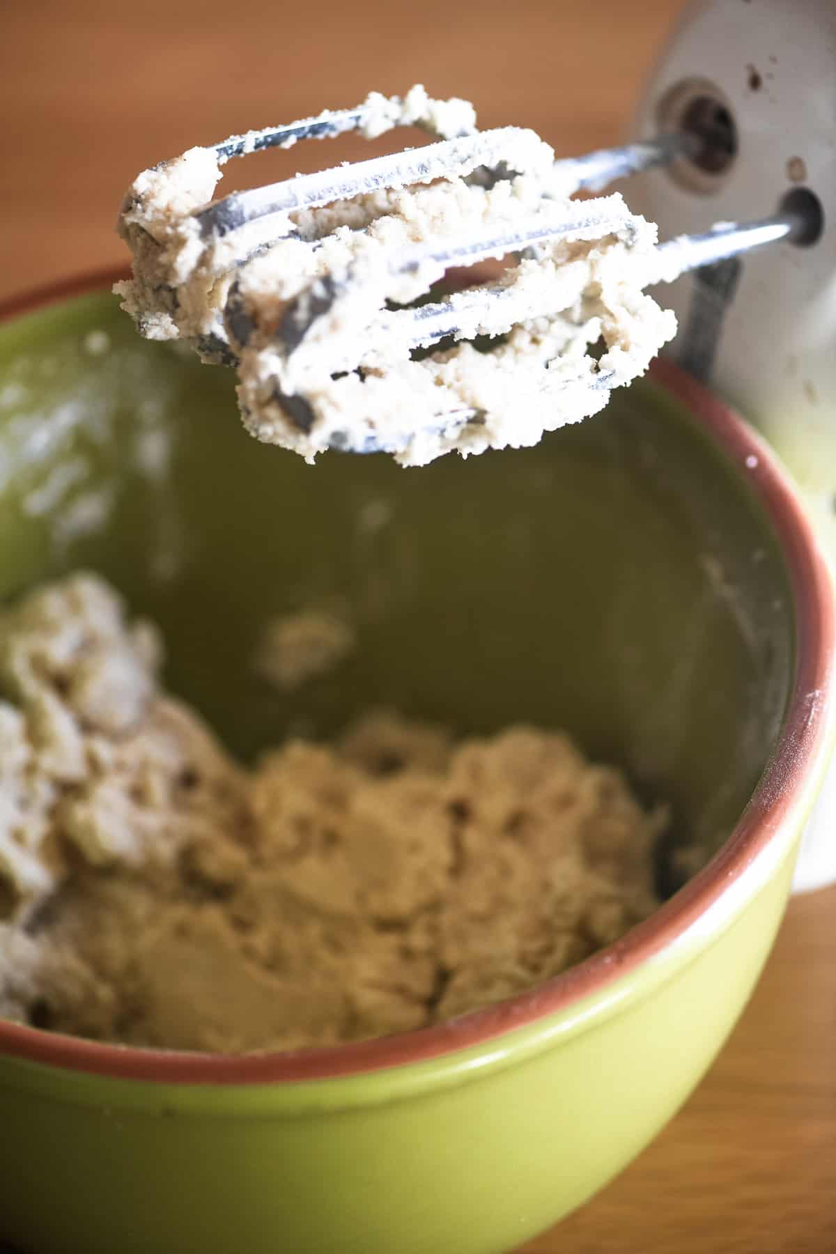 Making Swedish almond cardamom cookie batter.