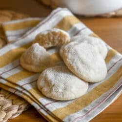 sigar coated Swedish almond cardamom cookies on a napkin.